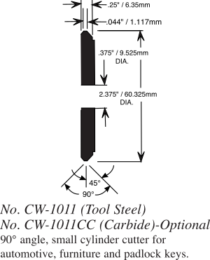 CW-1011 cutter diagram